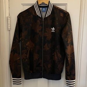 Adidas Brown Leaf Print Jacket